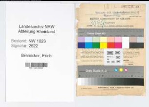 Entnazifizierung Erich Bremicker , geb. 19.08.1901 (Verwaltungssekretaer)