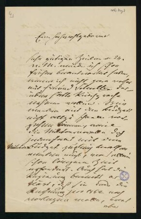 Brief vom 3. März 1863