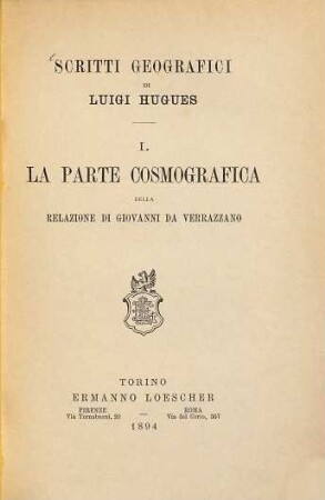 Scritti geografici di Luigi Hugues, 1