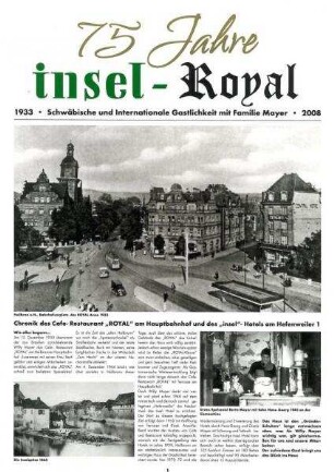 "Insel-Zeitung" und "75 Jahre Insel-Royal" (Insel-Hotel)