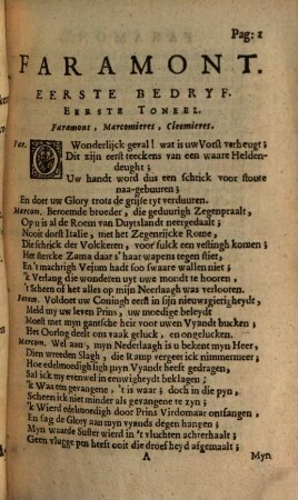 Faramont, Eerste Koning der France : Treurspel
