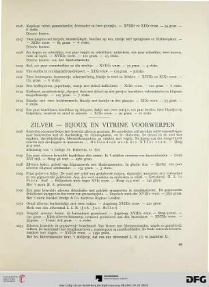 Zilver – bijoux en vitrine voorwerpen (Nr. 1026-1101)