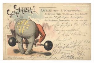 Gut Heil - Gruss vom 1. Kreisturnfest des Kreises VIIIa (Westfalen und Lippe-Detmold) und der 50jährigen Jubelfeier des Bochumer Turnvereins, 24.-26. Juni 1899