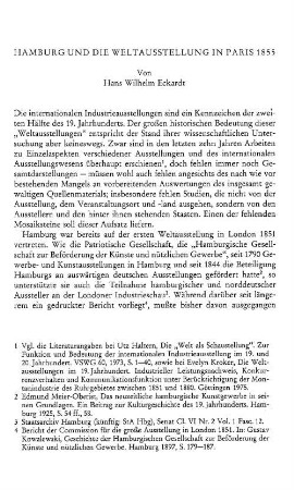 Hamburg und die Weltausstellung in Paris 1855