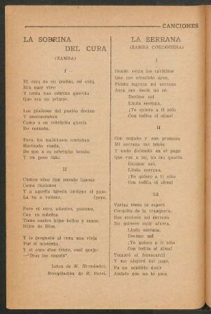 La sobrina del cura : (Zamba)