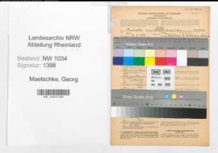 Entnazifizierung Georg Maetschke , geb. 22.09.1891 (Oberst)