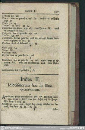 Index II. Idiotismorum hoc in libro occurrentium