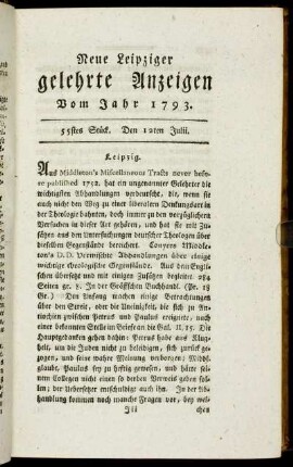 55stes Stück. Den 12ten Julii.