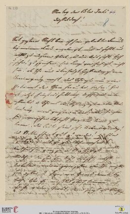 Nachlass Georg Gottfried Gervinus. Korrespondenz Carl und Sophie Oesterley/Georg Gottfried und Viktoria Gervinus: Brief von Carl Oesterley und Sophie Oesterley an Georg Gottfried Gervinus und Viktoria Gervinus