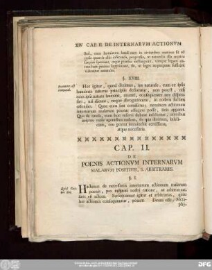 Cap. II. De Poenis Actionum Internarum Malarum Positivis, S. Arbitrariis.