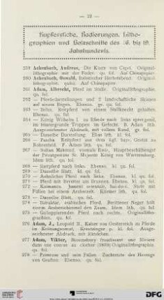 Kupferstiche, Radierungen, Lithographien und Holzschnitte des 16. bis 19. Jahrhunderts (Nr. 259-1408)