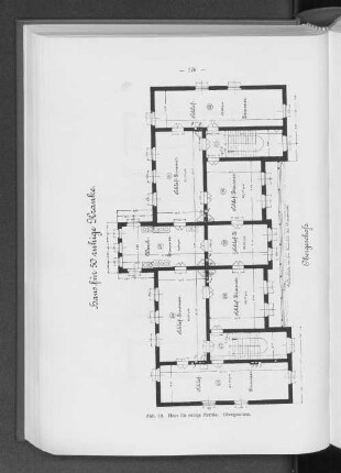 Abb. 18. Haus für ruhige Kranke. Obergeschoss.