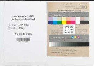 Entnazifizierung Lucie Steinlein , geb. 30.05.1900 ()
