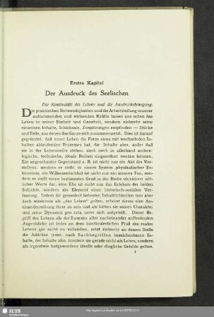 Erstes Kapitel: Der Ausdruck des Seelischen