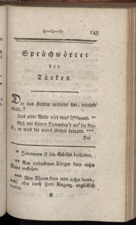 Sprüchwörter der Türken.