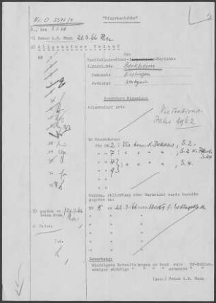 Berkheim: Pfarrbericht mit Visitationsbericht 1962