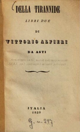 Della tirannide : Libri due
