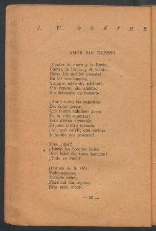 Amor sin reposo