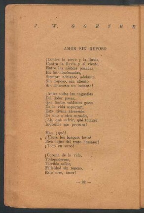 Amor sin reposo
