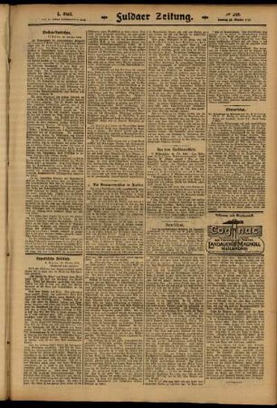 Dritte Ausgabe vom Samstag, den 25. Oktober 1913.