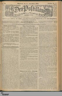 Der Postillon : Amts- und Anzeigeblatt für den Oberamtsbezirk Marbach : unabhängige Zeitung für Stadt und Oberamtsbezirk Marbach a.N. und Umgebung