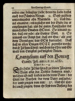 Evangelium am Sontage Exaudi/ ...
