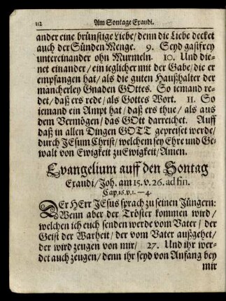 Evangelium am Sontage Exaudi/ ...