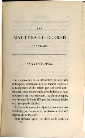 Les martyrs du clergé français pendant la révolution de 1793, 1
