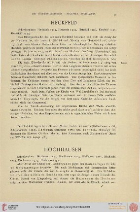 Heckfeld, Hochhausen,