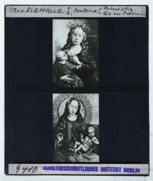 Campin, Madonna in der Glorie mit Heiligen : Details (Madonna)