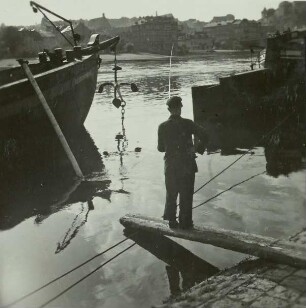 Meißen, Angler an der Elbe