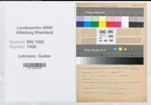 Entnazifizierung Gustav Lehmann, geb. 01.11.1894 (Steuergehilfe)