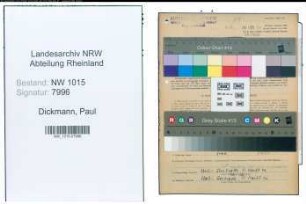 Entnazifizierung Paul Dickmann , geb. 11.11.1906 (Kaufmaennischer Angestellter)