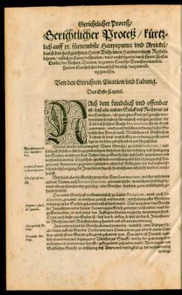 Von den Gerichten/ Citation und Ladung. Das Erste Capitel.