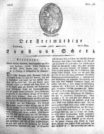 Nro. 46, Donnerstag den 6. März 1806
