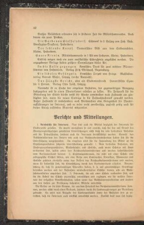 Berichte und Mitteilungen : 1. Reichshilfe für Internate