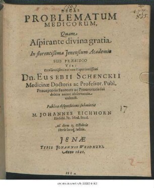 Decas Problematum Medicorum