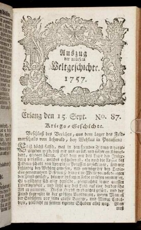 No. 87. Erlang den 15. Sept. 1757.