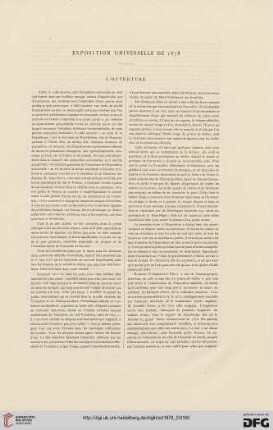 Exposition universelle de 1878: l'ouverture