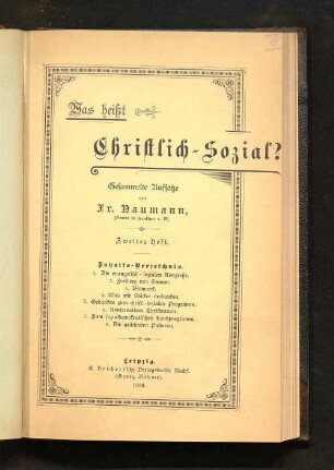 2: Was heißt Christlich-Sozial? : Gesammelte Aufsätze