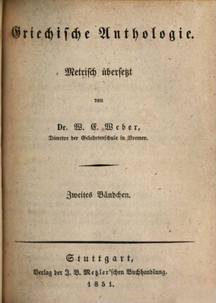 Griechische Anthologie, 2