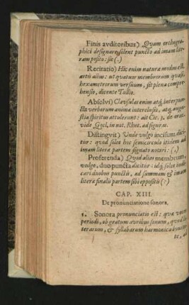 Cap. XIII. De pronunciatione sonora.