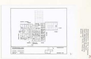 Kreiskrankenhaus, Bad Urach (Diplomarbeit bei Peter Poelzig): Versorgungsbereich, Grundriss Untergeschoss 1.200