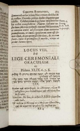 Locus VIII. De Lege Ceremoniali.