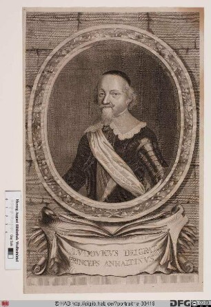 Bildnis Ludwig, Fürst zu Anhalt-Köthen (reg. 1603-50)