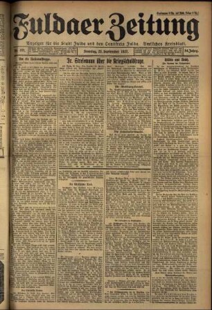 Erste Ausgabe vom Sonntag, den 25. September 1927.