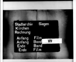 Kirchenrechnung der Stadt Siegen der Kirchmeister Johannis Affholderbach und Henrich Raab