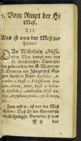 3. Vom Ampt der H: Meß.