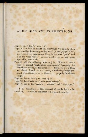 Additions and corrections