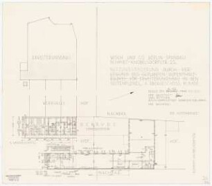 Maschinenfabrik Wisch und Co., Berlin-Spandau Erweiterungsbau: Grundriss 1.OG, Nutzungsänderung Seitenflügel, 1.OG, 1:100